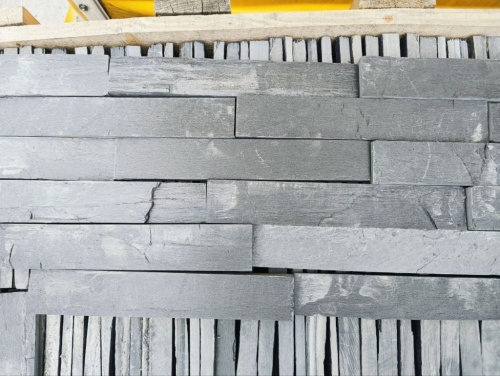 Плитка чёрная из натурального камня фасадная 30 см * 5 см, толщина 7 мм -30 мм купить в Ревде