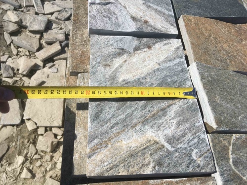 Плитка пилёная златолит Уральский для цоколя, отмостки купить в Ревде